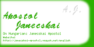 apostol janecskai business card